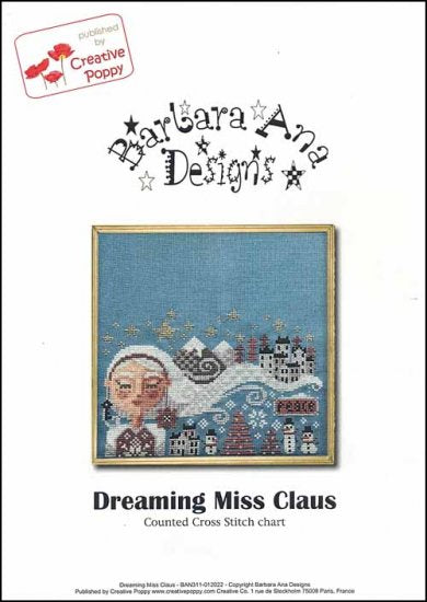 "DREAMING MISS CLAUS", Barbara Ana Designs, Cross Stitch Pattern