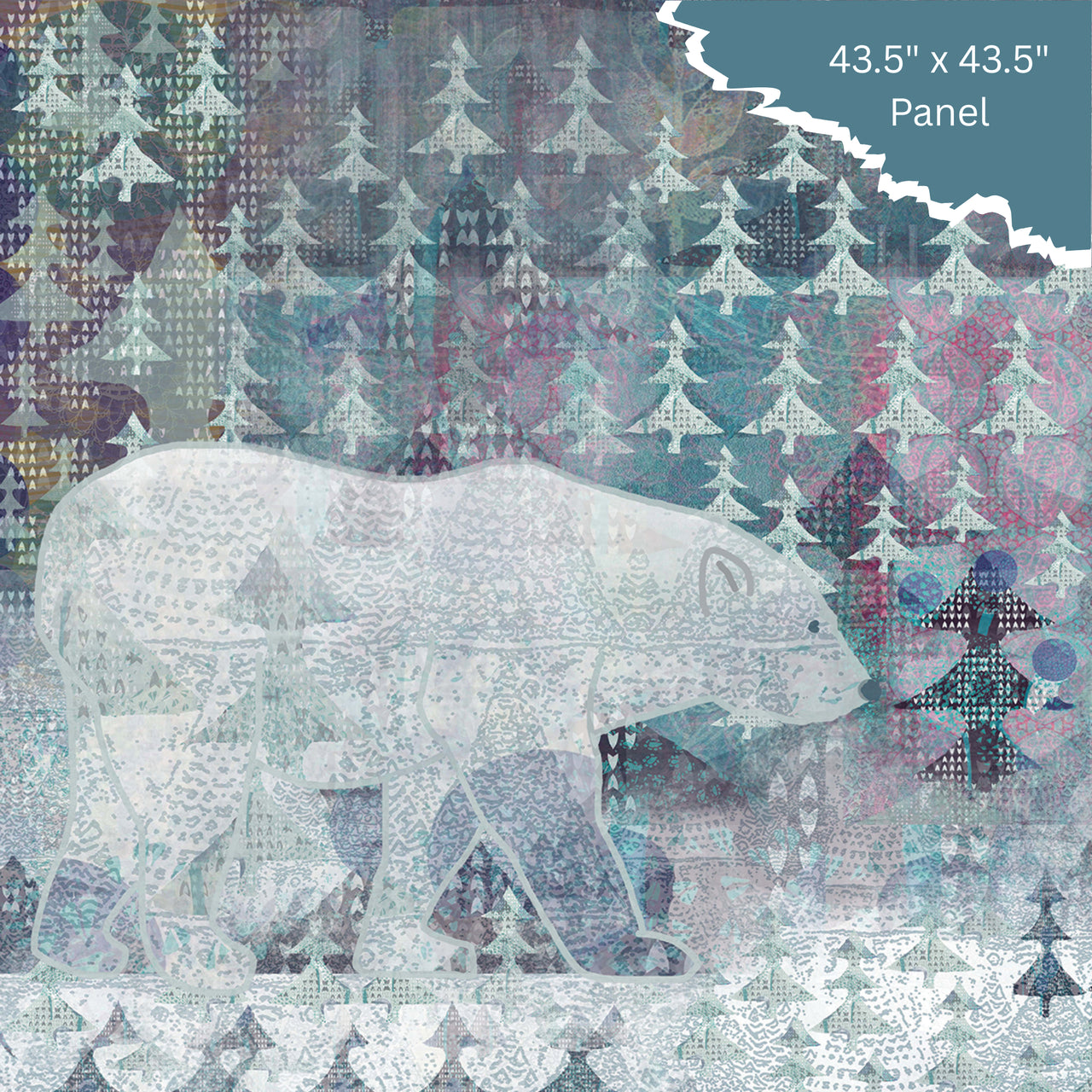 POLAR KINGDOM Panel - MIA PRESLEY DESIGNS, 100% quilt cotton, Christmas Fabric, WInter