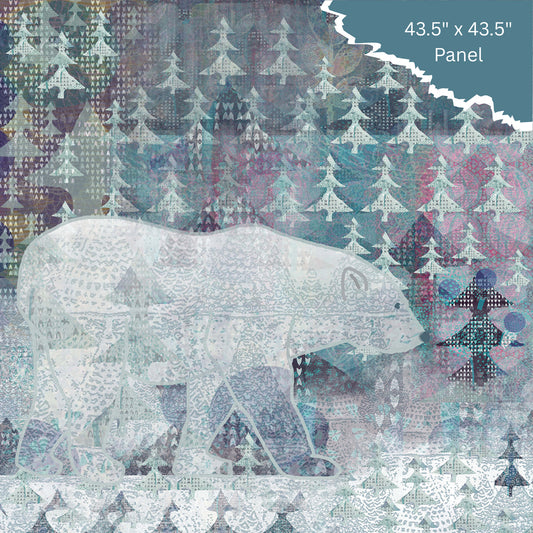 POLAR KINGDOM Panel - MIA PRESLEY DESIGNS, 100% quilt cotton, Christmas Fabric, WInter