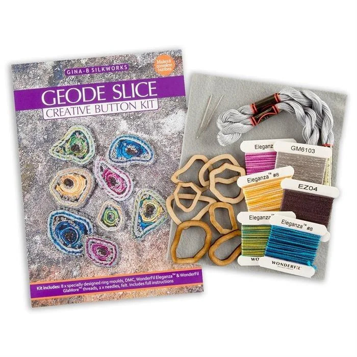 Geode Creative Button Kit, Designed by Gina Barrett for Gina-B Silkworks, U.K