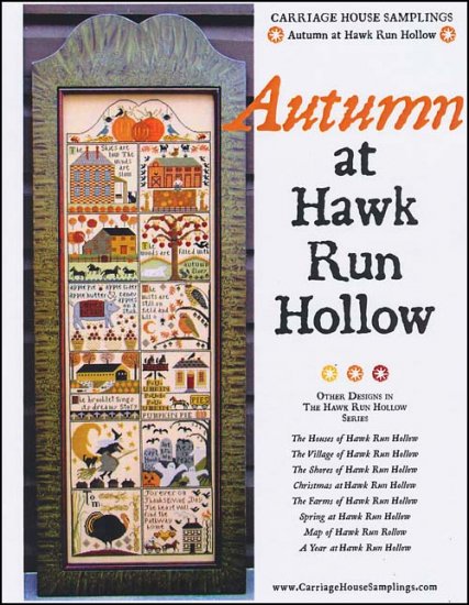 "AUTUMN AT HAWK RUN HOLLOW" by Carriage House Samplings, Cross Stitch Pattern