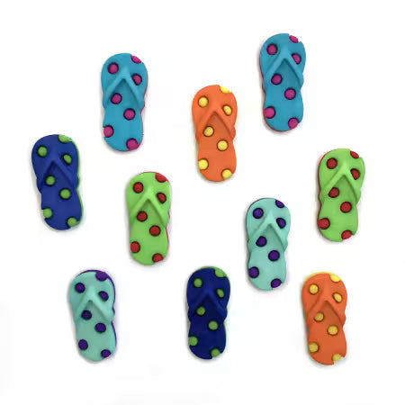 Funky Flip Flops Themed Buttons by Buttons Galore & More