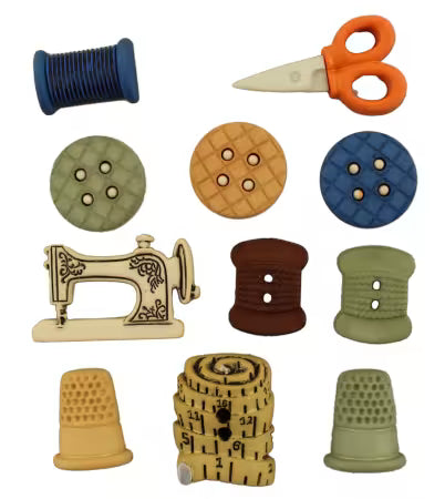 Sewing Themed Buttons by Buttons Galore