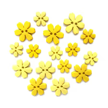 Flower Power Buttercup Buttons by Buttons Galore