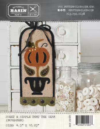Sweet and Simple November Wool Applique Pattern by Buttermilk Basin