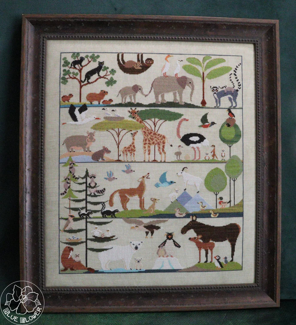 BABY ANIMALS Cross Stitch Pattern :: Designed by The Blue Flower
