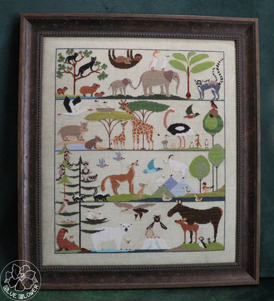 BABY ANIMALS Cross Stitch Pattern :: Designed by The Blue Flower