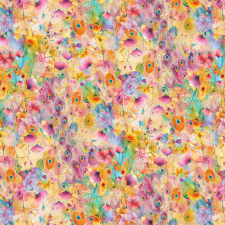 Bright Morning Floral, Wild Beauty by Timeless Treasures, 100^ cotton