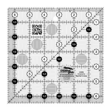6-1/2" x 6-1/2" Creative Grids Quilting Ruler