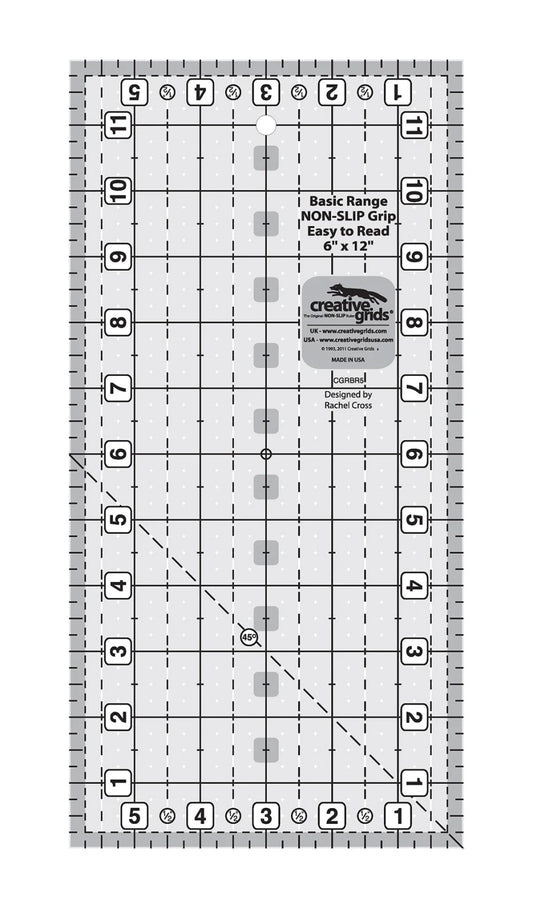 6" x 12" CREATIVE GRIDS Quilting Ruler