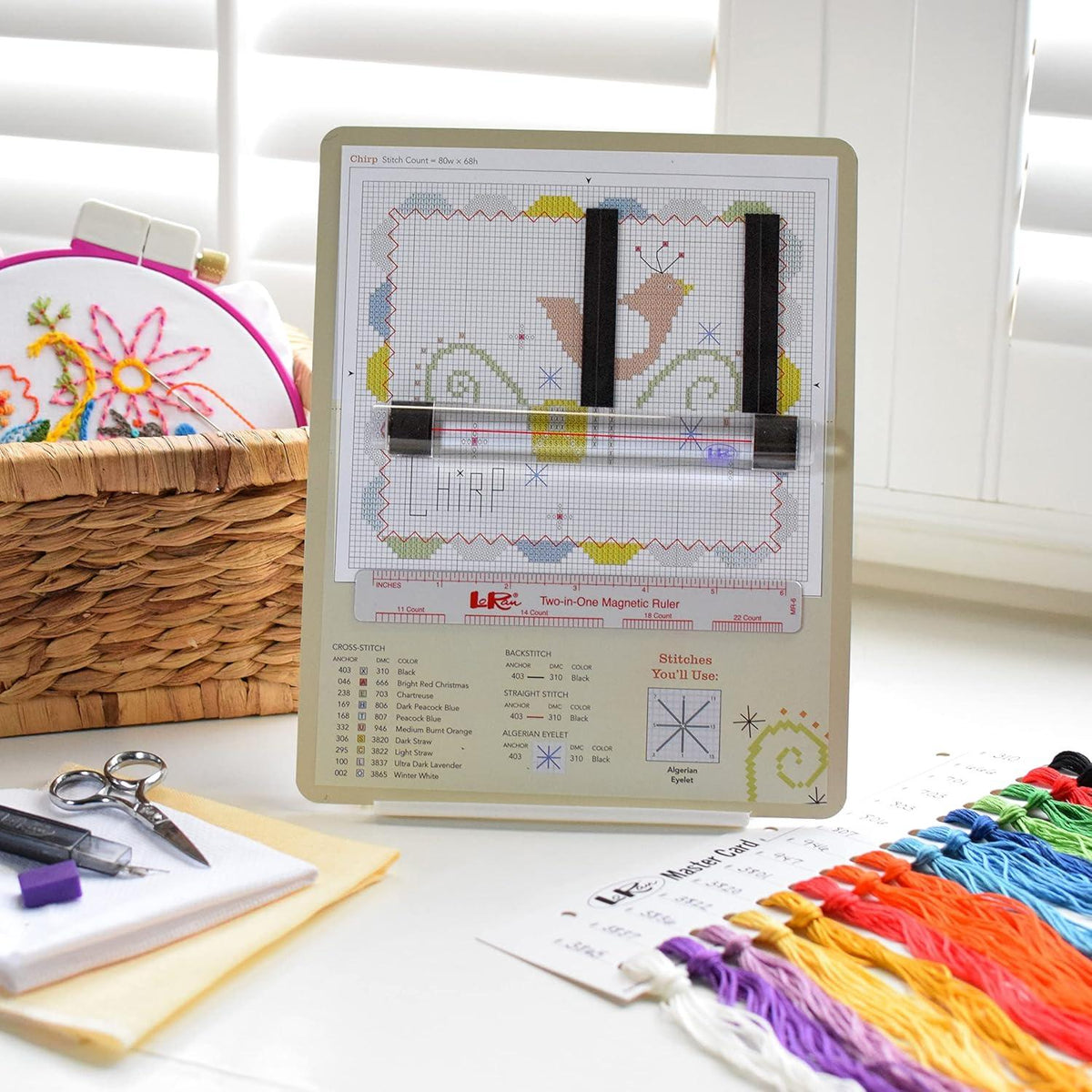 Magnetic Board , 8" x 10", with Ruler by DRITZ, Needlework Accessory