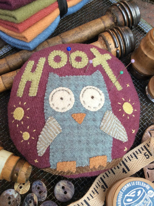 "Hilda the Hoot" Pin Cushion Pattern by Hatched and Patched