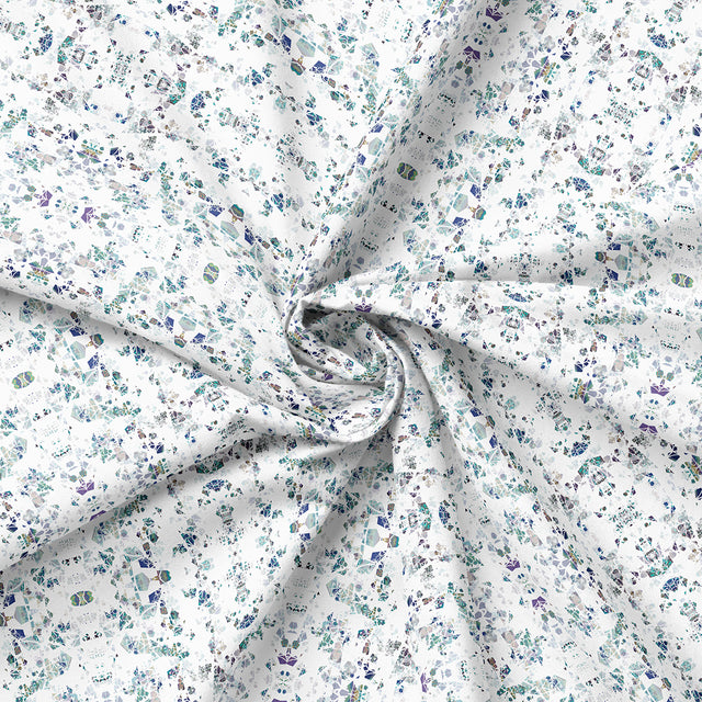 "FRACTAL FALLS" Polar Kingdom Collection by Mia Presley Designs, 100% cotton
