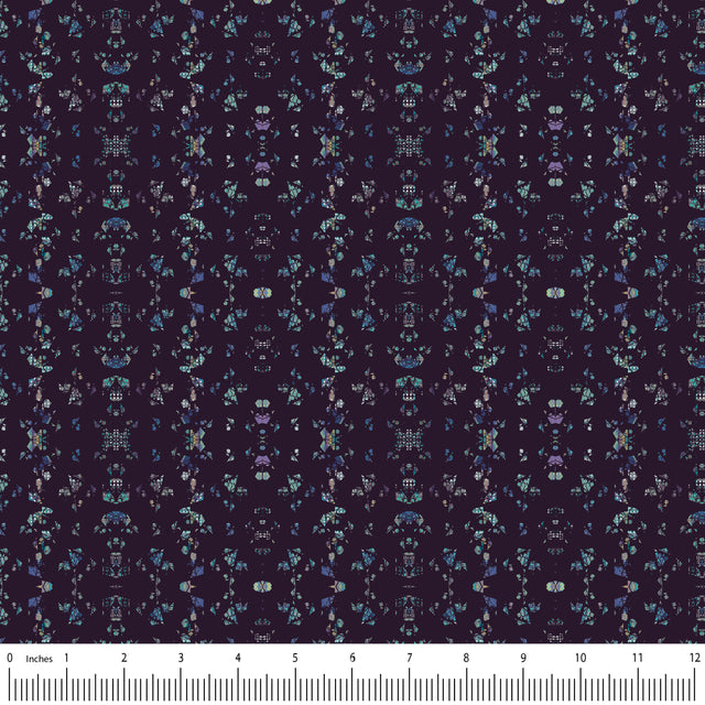 FRACTAL NIGHT, Polar Kingdom Collection by Rosi Morosi for Mia Presley Designs, 100% cotton fabric