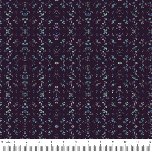 FRACTAL NIGHT, Polar Kingdom Collection by Rosi Morosi for Mia Presley Designs, 100% cotton fabric