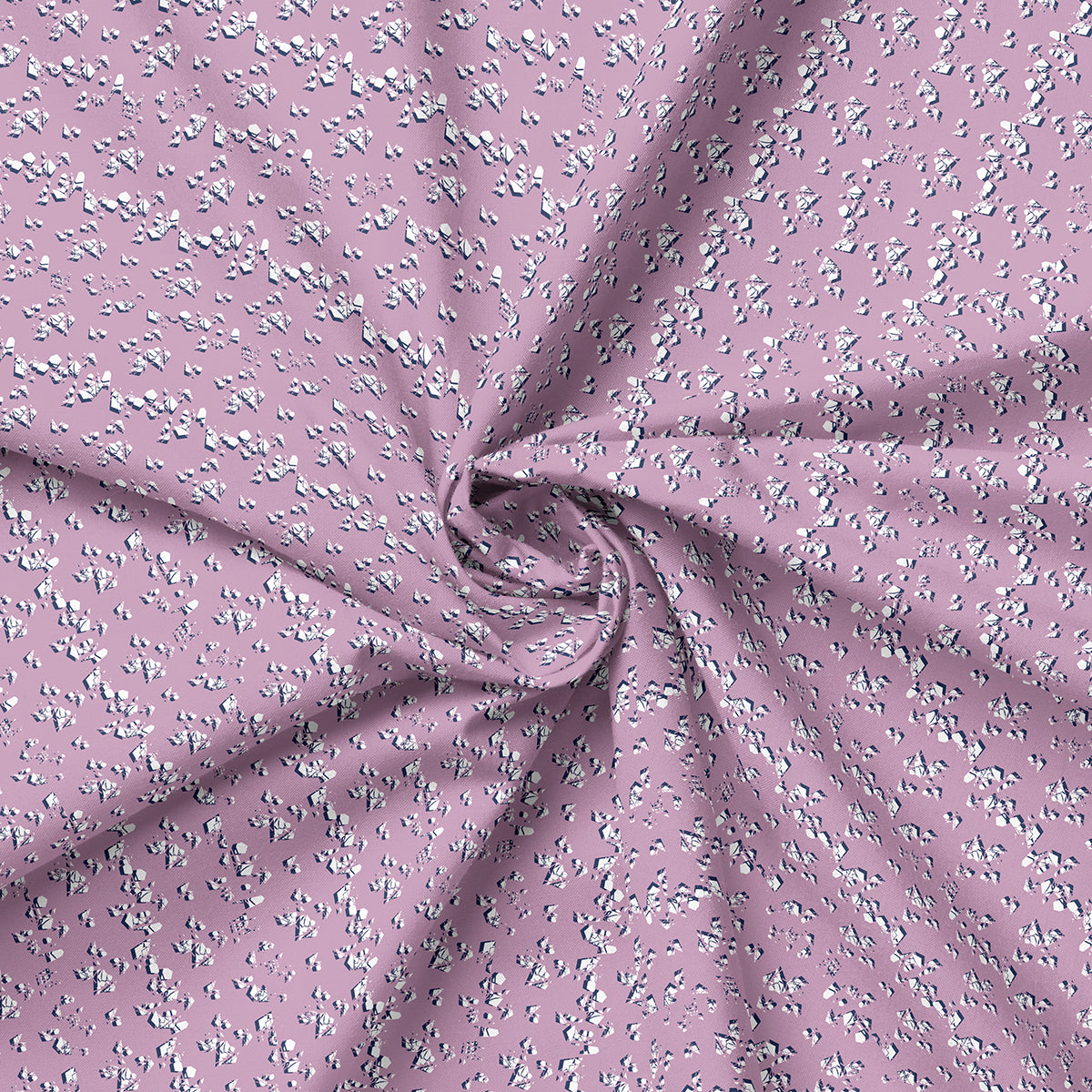 "FRACTAL SHOWER - PINK" - Polar Kingdom Collection, Mia Presley Designs, 100% cotton fabric