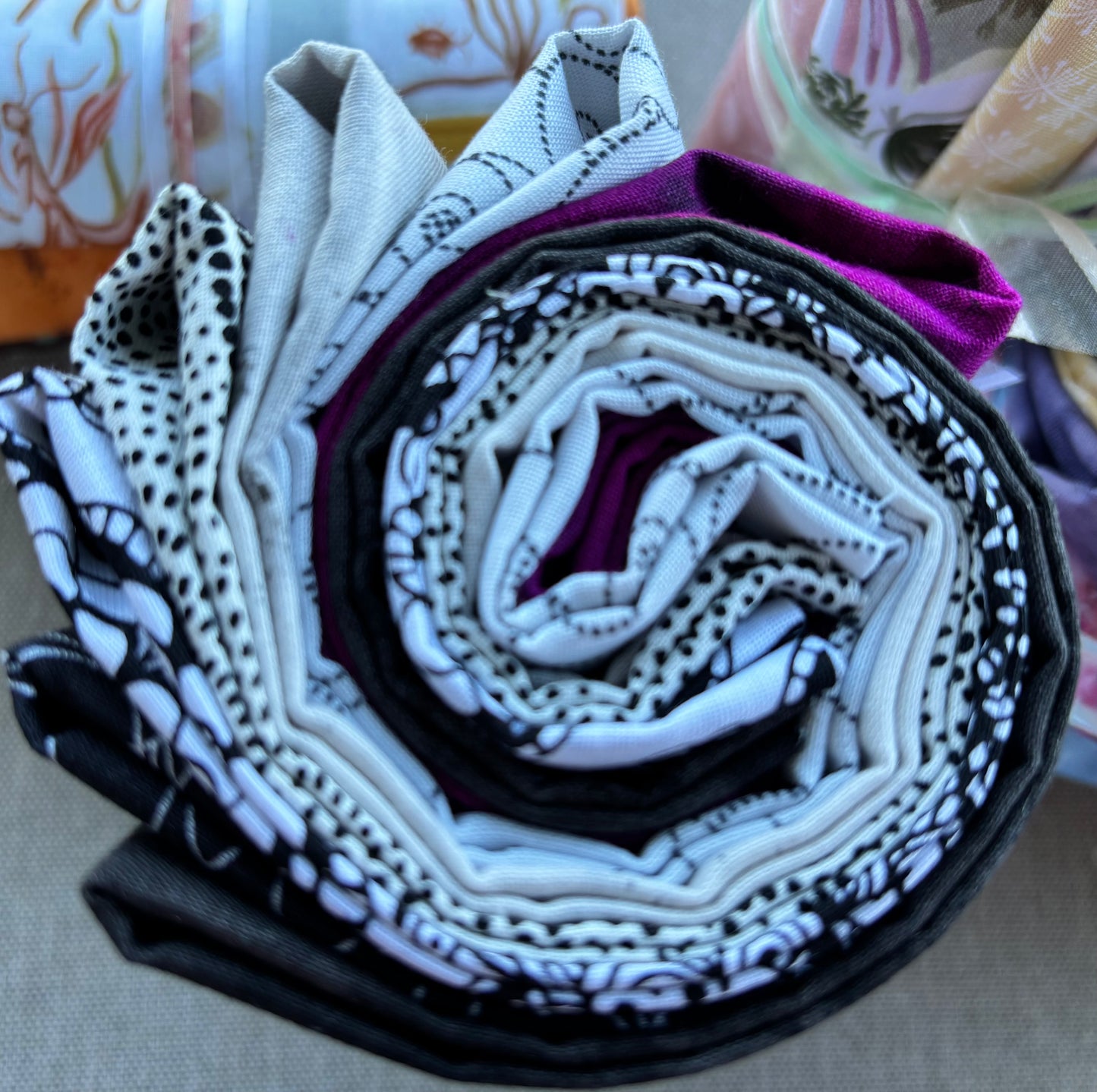 Black & White with Magenta - CURATED FAT 1/4 BUNDLE (7)