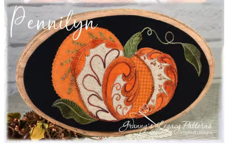 PENNIYN Wool Applique Pattern , Pumpkin Pattern by Granny's Legacy Patterns