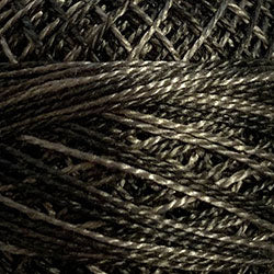 H209 - Khaki Black, Valdani Perle Cotton 8, Variegated