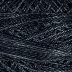 H211 - Blue Black, Valdani Perle Cotton 8, Variegated