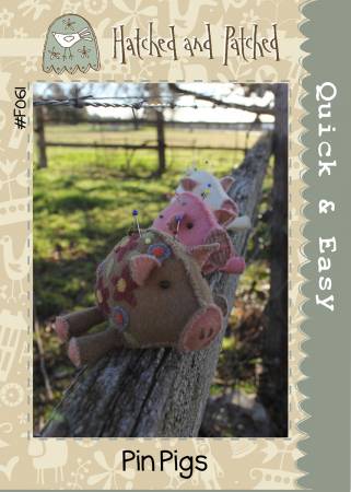 "Pin Pig" by Hatched and Patched - Pin Keep - Techniques include Hand Sewing and can embellish using Wool Applique