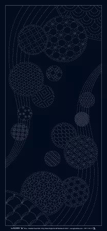 "WINDCHIMES" Wagara Sashiko Panel, 100% Cotton:: Designed by Hitomi Fujita