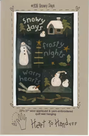 Snowy Days Wool Applique Pattern by Heart In Hand