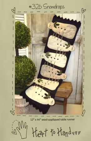 Snowdrops Wool Applique Pattern by Heart In Hand - Snowmen, Snowman