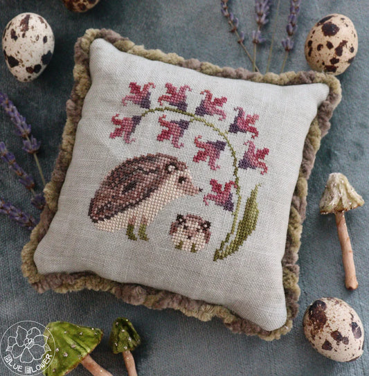Hedgehog & Hyacinth Cross Stitch Pattern :: Designed by The Blue Flower