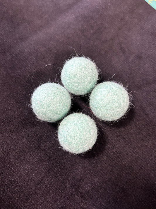 "BABY BLUE" Wool Felt Balls, 100% New Zealand Wool, Handmade in Nepal