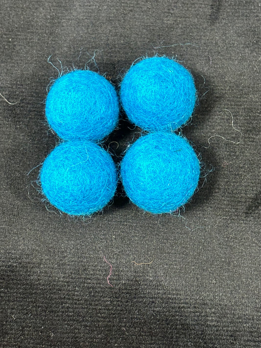 "TURQUOISE" Wool Felt Balls, 100% New Zealand Wool, Handmade in Nepal