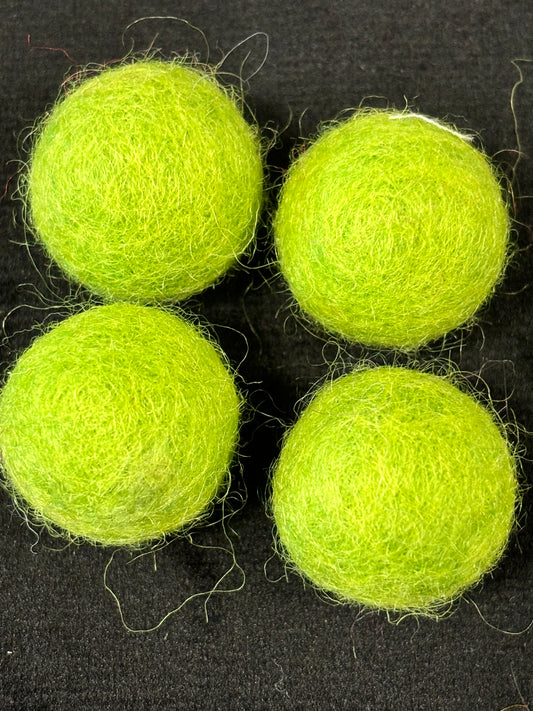 "BRIGHT YELLOW" Wool Felt Balls, 100% New Zealand Wool, Handmade in Nepal