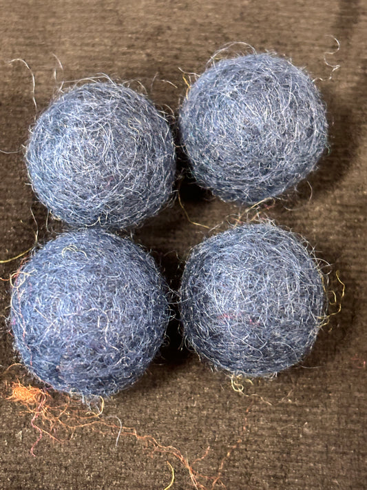 "NAVY BLUE" Wool Felt Balls, 100% New Zealand Wool, Handmade in Nepal