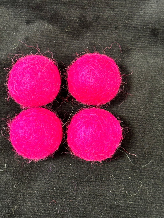 "PINK FLAMINGO" Wool Felt Balls, 100% New Zealand Wool, Handmade in Nepal