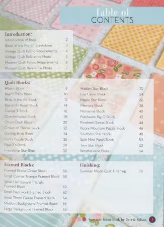 Summer Moon a Sampler Quilt Book by Carrie Nelson for It's Sew Emma