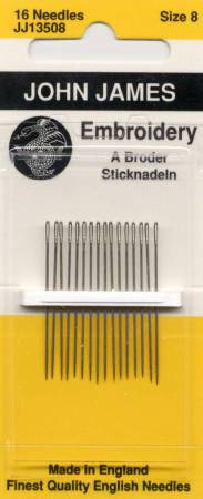 John James Embroidery Needles, Size 8
