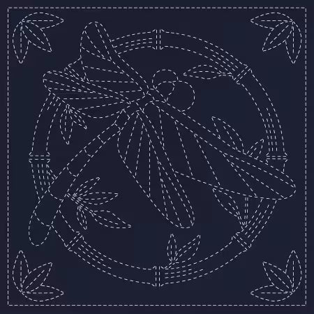 Summertime Sashiko Panel, Pre-Printed