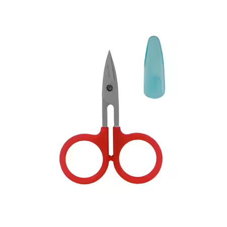 Small Perfect Curved Scissors, Red, 3 3/4in micro serrated, non slip blade, Karen Kay Buckley