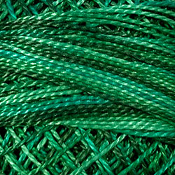 M79 - Explosion in Greens, Perle Cotton 8 Valdani - VARIEGATED