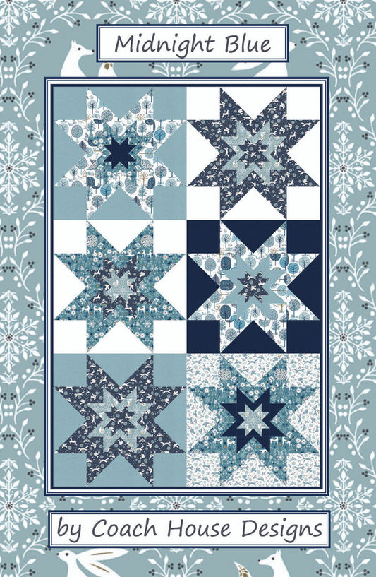 "Midnight Blue Quilt Pattern" by Coach House Designs featuring  "STARLIT HOLIDAY COLLECTION"