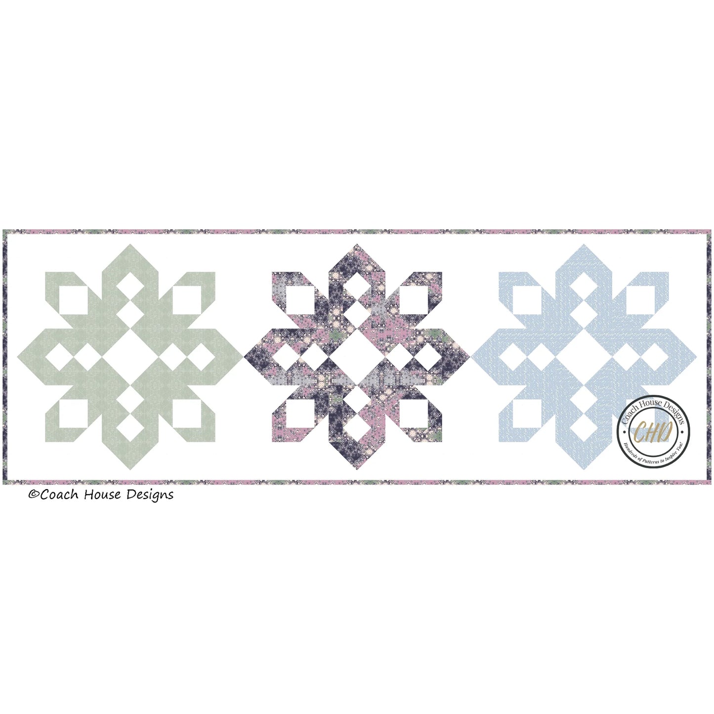 Northern Snowflakes Quilt Pattern, Table Runner Pattern by Coach House Designs