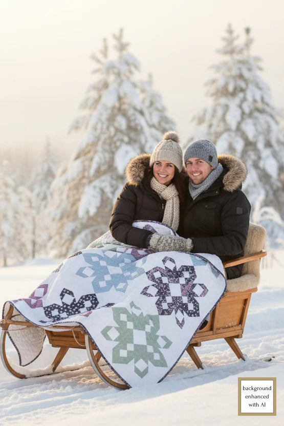 Northern Snowflakes Quilt Pattern, Table Runner Pattern by Coach House Designs