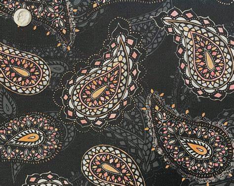 PAISLEY PLACE "Black" by Dina June for Wilmington Prints