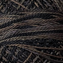 P11 - AGED BLACK, Valdani Perle Cotton 8, Variegated