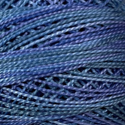 O102 - INDIGO PAINTING, Valdani Perle Cotton 8, Variegated