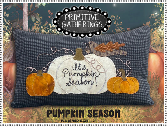Pumpkin Season Wool Applique Pattern by Primitive Gatherings