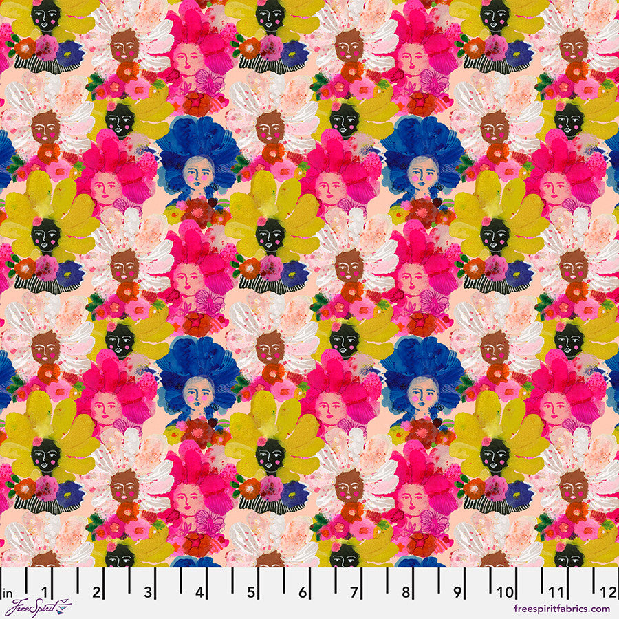 "Mini Pompadours Multi" POMPADOURS IN PINK Collection by Carolyn Gavin for Freespirit