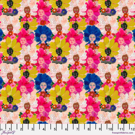 "Mini Pompadours Multi" POMPADOURS IN PINK Collection by Carolyn Gavin for Freespirit