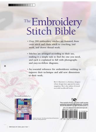 "The Embroidery Stitch Bible" by Betty Barnden, Hand Embroidery Stitch Guide