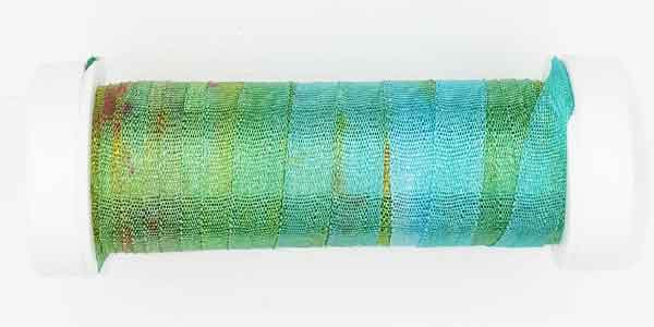 100% Fine Silk Ribbon, Hand Dyed by Tentakulum Painters Threads in GRANDMA MOSES